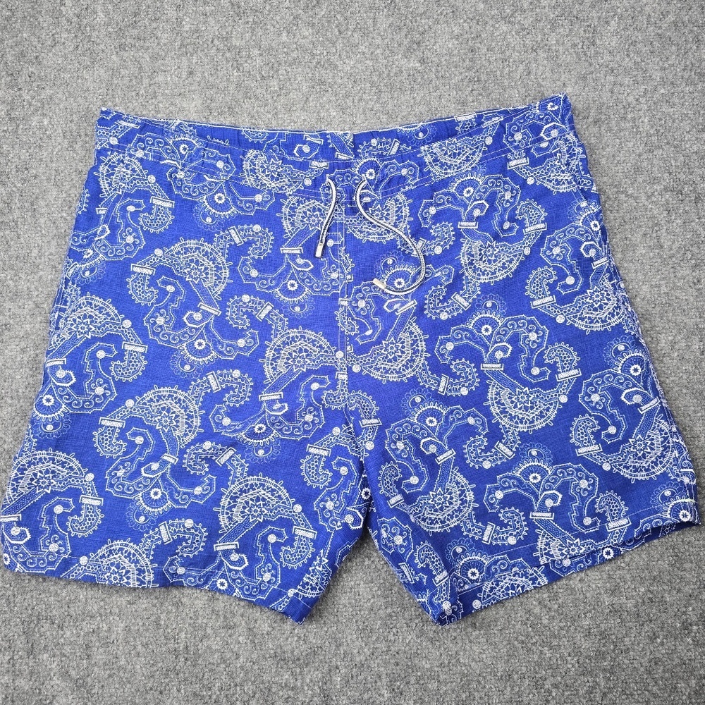 Peter Millar 36-38 Men's Bandana Paisley Board Shorts Drawstring Fixed  Waist